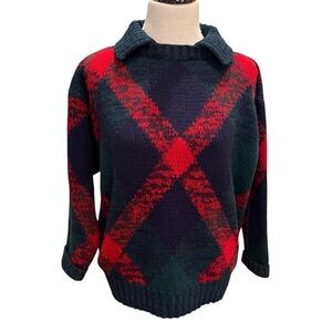 Tricots St. Raphael Size M Shetland Wool Drop Shoulder Pullover Sweater. Vintage
